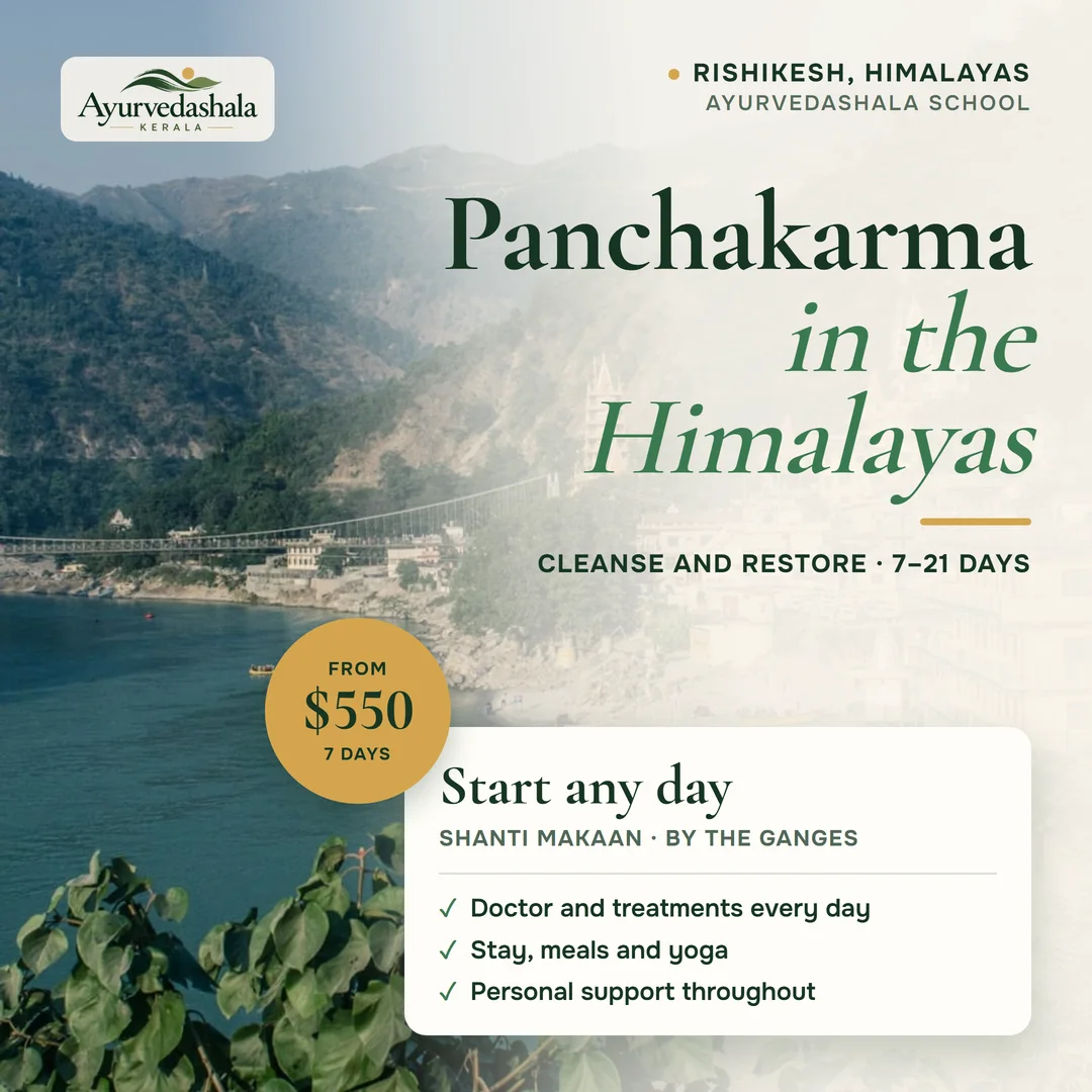 Panchakarma in Rishikesh, in the Himalayas: 7–21 days, start any day, from $550